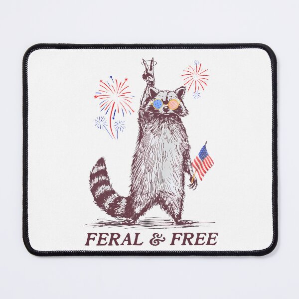 Item preview, Feral & Free Funny Patriotic Racoon Feral And Free 4th July designed and sold by chung2525.