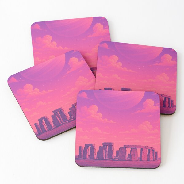 Item preview, Stonehenge Vaporwave Fantasy Landscape designed and sold by Patternicity.