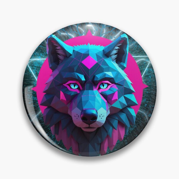 Item preview, Geometric Neon Wolf Head with Futuristic Glow designed and sold by msdesignclub.