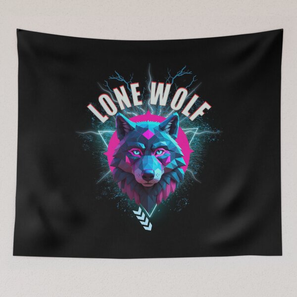 Item preview, Geometric Neon Wolf Head with Futuristic Glow designed and sold by msdesignclub.