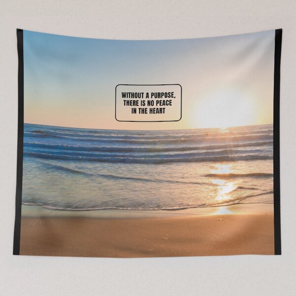 Item preview, Inspirational Beach Quote Design #6 – Without a Purpose There Is No Peace in the Heart – AI Photo Art for Mindful Living designed and sold by knalpot-design.