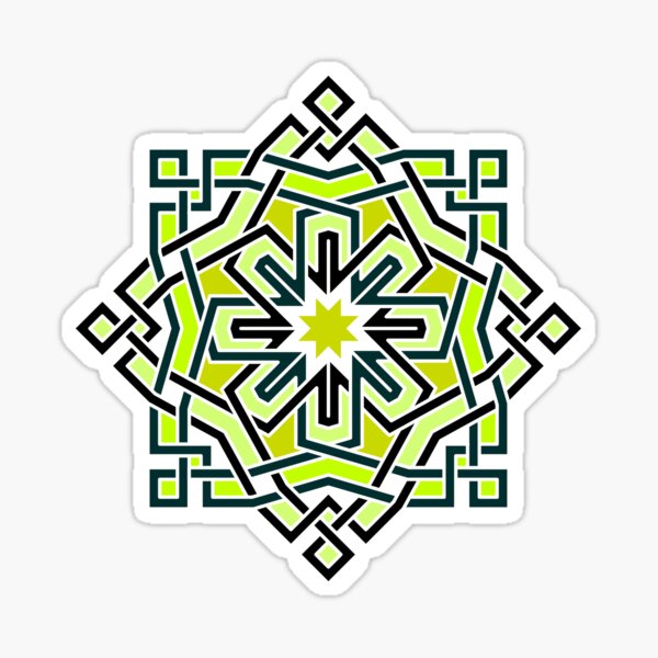 Item preview, Elegant Fluorescent Star in Geometric Ornament designed and sold by Tarjiart.