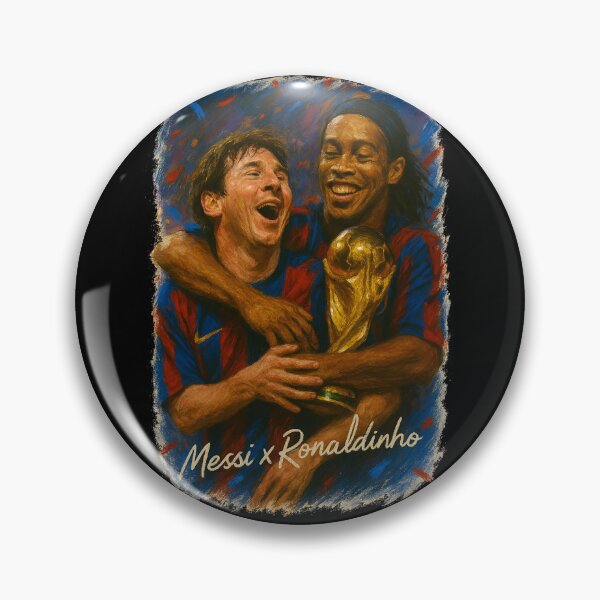 Item preview, Messi and Ronaldinho FC Barcelona Legends – World Cup Celebration Art designed and sold by VintageVibes Co..
