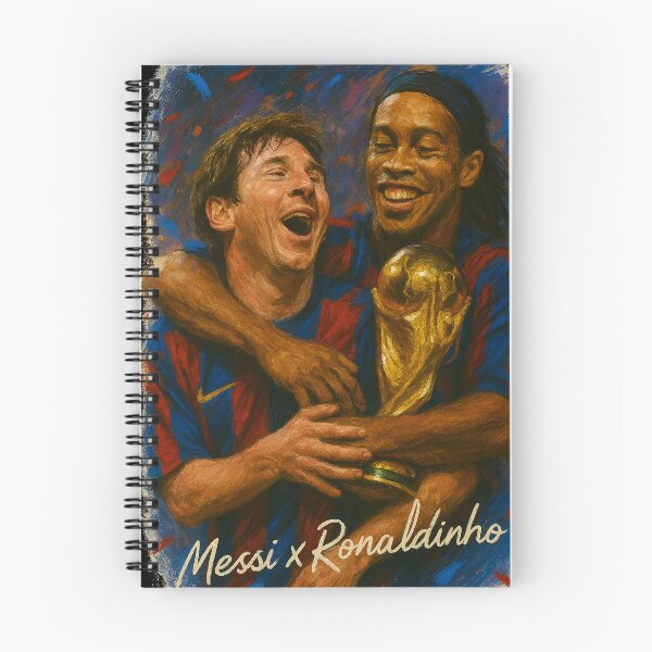 Item preview, Messi and Ronaldinho FC Barcelona Legends – World Cup Celebration Art designed and sold by VintageVibes Co..