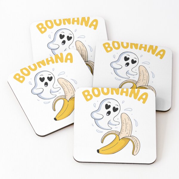 Item preview, Boonana Cute Ghost Banana Pun – Funny Halloween Design designed and sold by  Bold Border Studio..