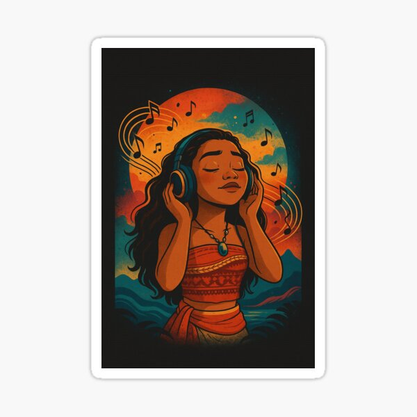 Item preview, Moana-Inspired Music Escape Tee designed and sold by Banny254.