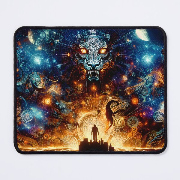 Item preview, The Jaguar God’s Visionquest - Shamanic Dreamscape Art  designed and sold by Stoneflower-Art.