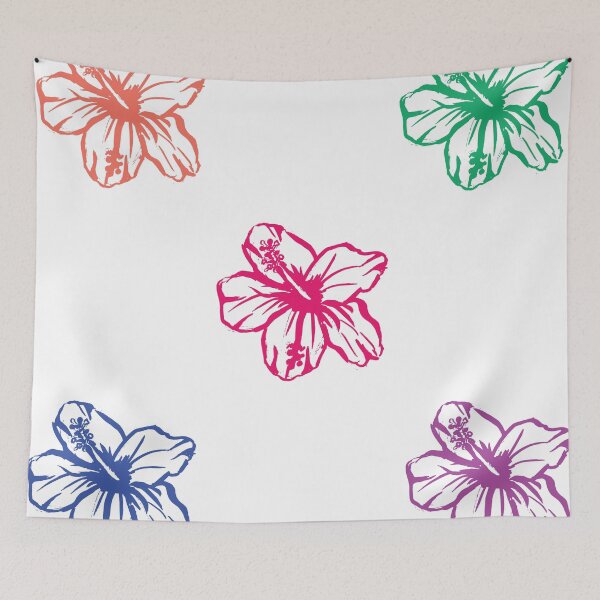 Item preview, Multi coloured tropical hibiscus  designed and sold by PurpleDingo.