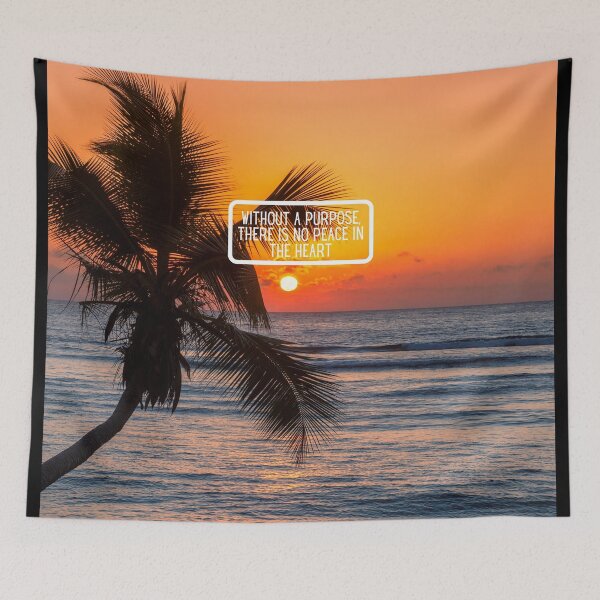 Item preview, Inspirational Beach Quote Design #7– Without a Purpose There Is No Peace in the Heart – AI Photo Art for Mindful Living designed and sold by knalpot-design.