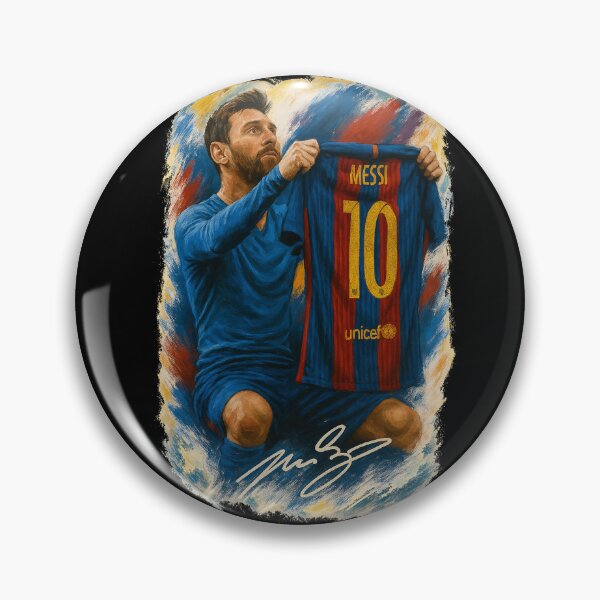 Item preview, Messi Shirt Celebration Poster – Iconic FC Barcelona Number 10 Artwork designed and sold by VintageVibes Co..