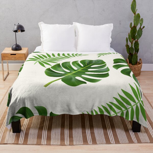 Artikelvorschau, Minimalistisches tropisches Monstera- und Palmblattmuster – Moderne botanische Dschungelkunst entworfen und verkauft von JustMerry.