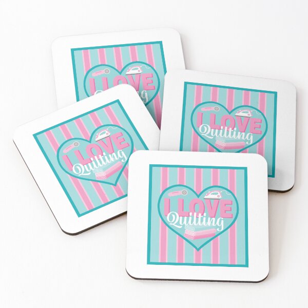 Item preview, Fabric Panels I Love Quilting - PINK AND BLUE designed and sold by StellarFX.