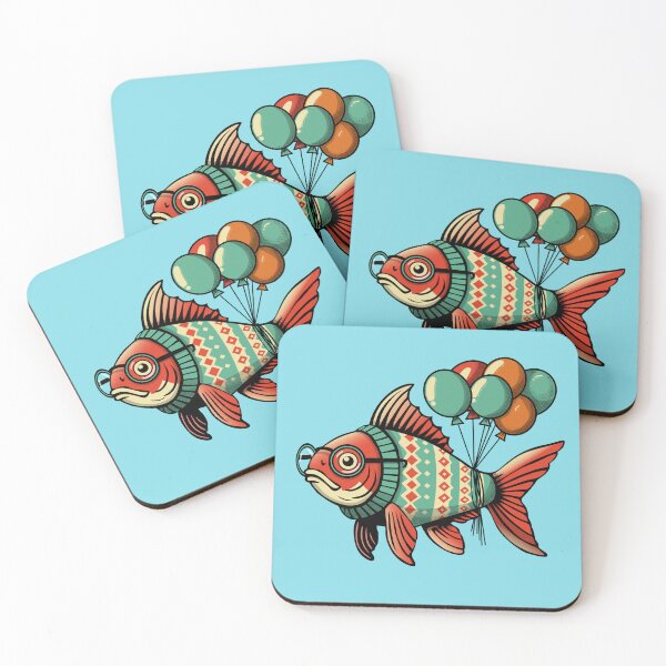 Item preview, Fish Out of Water – Quirky Retro Balloon Fish Illustration, Funny Gift for Dreamers & Outsiders designed and sold by krisevansart.