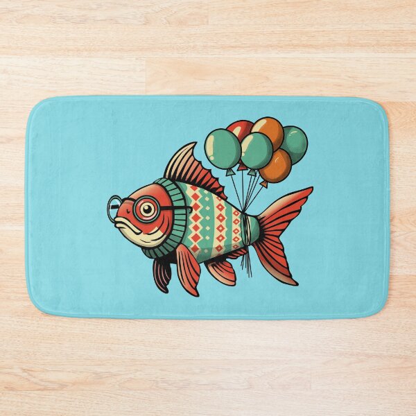 Item preview, Fish Out of Water – Quirky Retro Balloon Fish Illustration, Funny Gift for Dreamers & Outsiders designed and sold by krisevansart.