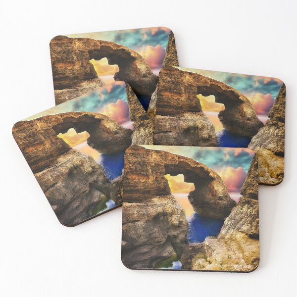 Item preview, Gozo rocky window Wied il-Mielah at sunset - Malta landscape designed and sold by TheArtistOf2022.