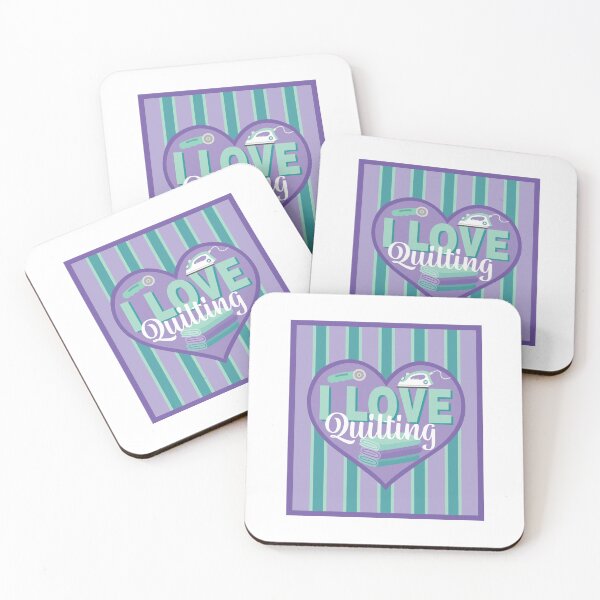 Item preview, Fabric Panels I Love Quilting - LAVENDER AND MINT designed and sold by StellarFX.