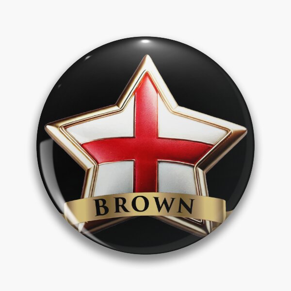 Item preview, Brown Star Emblem St George Cross & Gold Surname Banner designed and sold by Highlandkings.