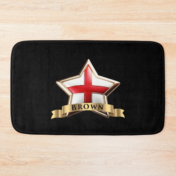 Item preview, Brown Star Emblem St George Cross & Gold Surname Banner designed and sold by Highlandkings.
