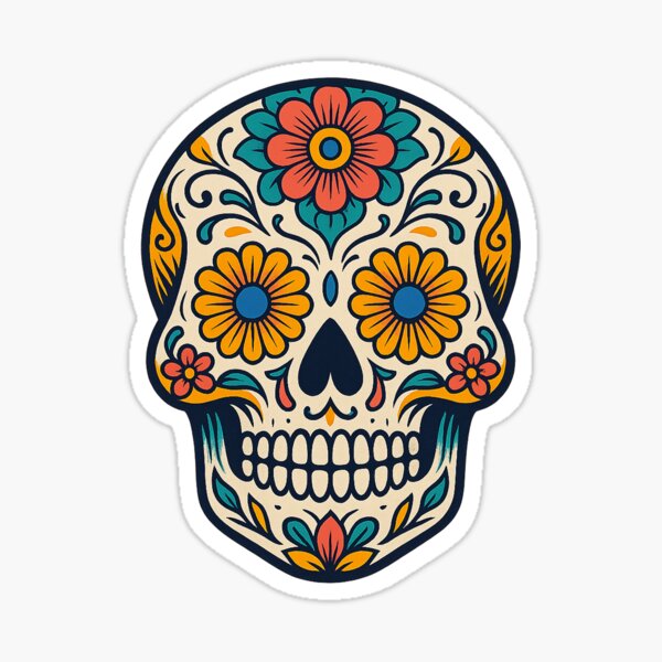 Item preview, Vibrant Floral Sugar Skull | Day of the Dead Calavera Illustration designed and sold by Tarn.