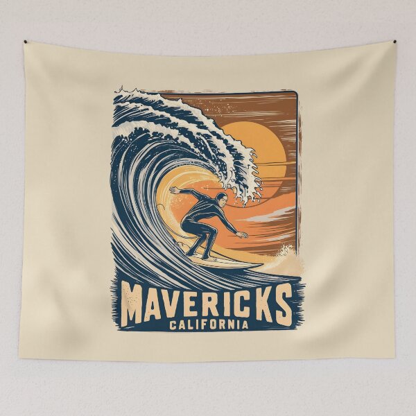 Item preview, A Vintage Illustration of Mavericks - California  designed and sold by GoodOldVintage.