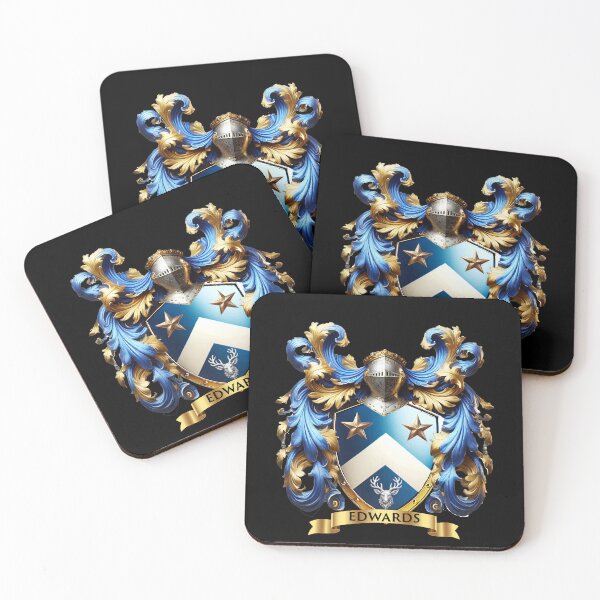 Item preview, Edwards Heraldic Shield  Chevron of Valor with Stag & Golden Stars designed and sold by Highlandkings.