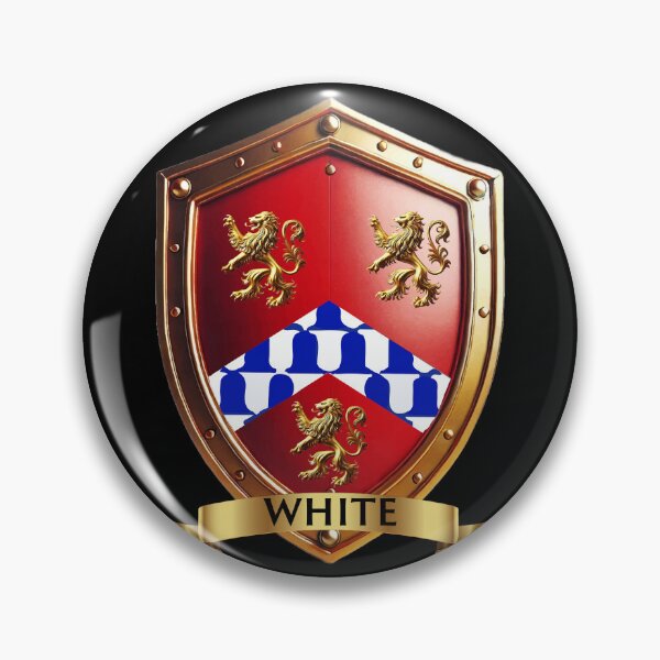 Item preview, White Crest Shield Blue Chevron & Golden Lions with Name Banner designed and sold by Highlandkings.