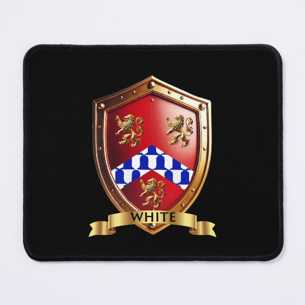 Item preview, White Crest Shield  Blue Chevron & Golden Lions with Name Banner designed and sold by Highlandkings.