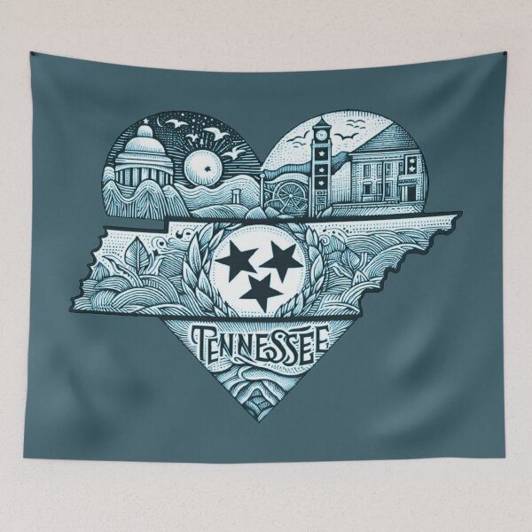 Item preview, Tennessee Heart Tristar state outline art designed and sold by Strings  Stan.