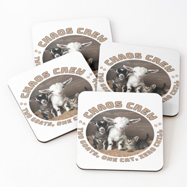 Item preview, Chaos Crew: Two Goats, One Cat, Zero Chill designed and sold by SpazticGoat.