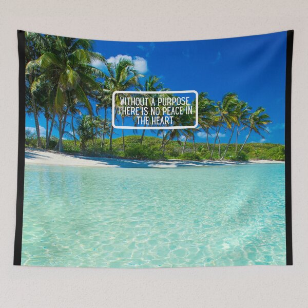 Item preview, Inspirational Beach Quote Design #8 – Without a Purpose There Is No Peace in the Heart – AI Photo Art for Mindful Living designed and sold by knalpot-design.