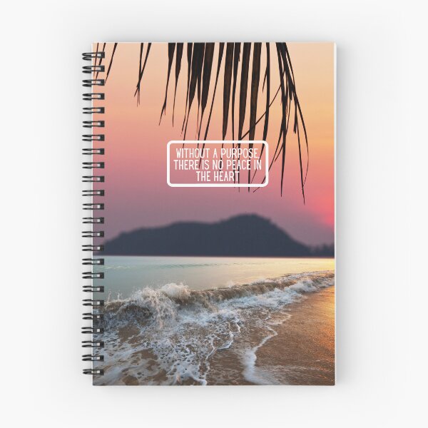Item preview, Inspirational Beach Quote Design#9 – Without a Purpose There Is No Peace in the Heart – AI Photo Art for Mindful Living designed and sold by knalpot-design.