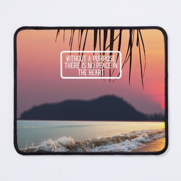 Item preview, Inspirational Beach Quote Design#9 – Without a Purpose There Is No Peace in the Heart – AI Photo Art for Mindful Living designed and sold by knalpot-design.