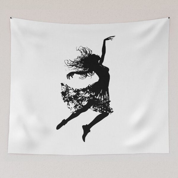 Item preview, Dancer in Flight Silhouette Art Print designed and sold by ShadowAndSlate.