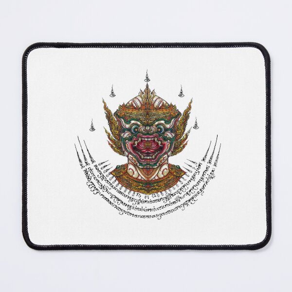 Item preview, Hanuman Mask with Sacred Yantra – Thai Mythical Warrior Art designed and sold by JoynestStudioCo.