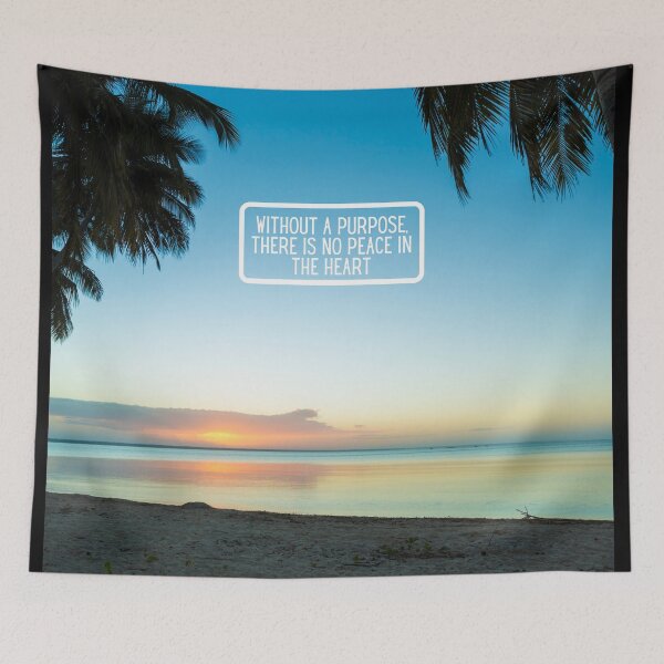 Item preview, Inspirational Beach Quote Design #10– Without a Purpose There Is No Peace in the Heart – AI Photo Art for Mindful Living designed and sold by knalpot-design.