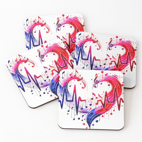 Item preview, Heartbeat Music Love – Colorful Music Note Heartbeat Art designed and sold by EMOTION SHOP.