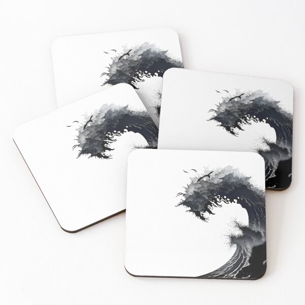 Item preview, Ocean Wave Silhouette Art Print designed and sold by ShadowAndSlate.