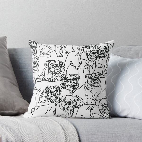 Item preview, English Bulldogs (b/w) designed and sold by sketchandpaws.
