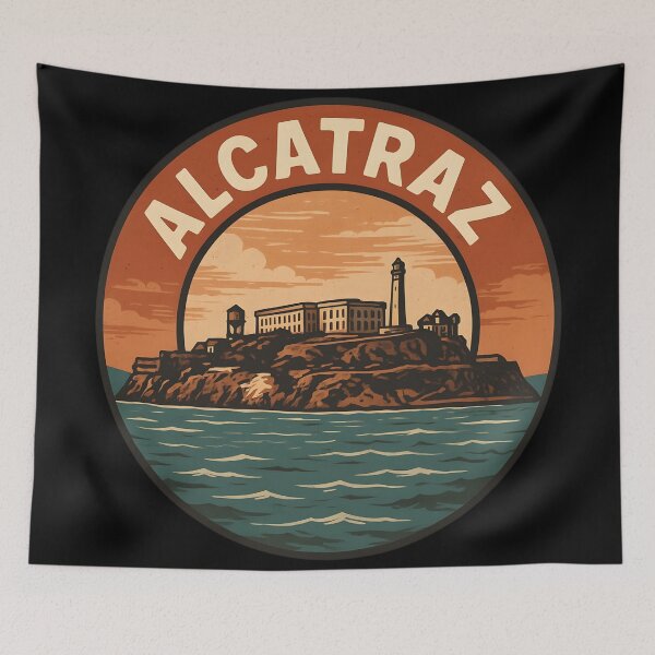 Item preview, Alcatraz Island Vintage Sticker – Travel Landmark Retro Emblem designed and sold by WAUZ.