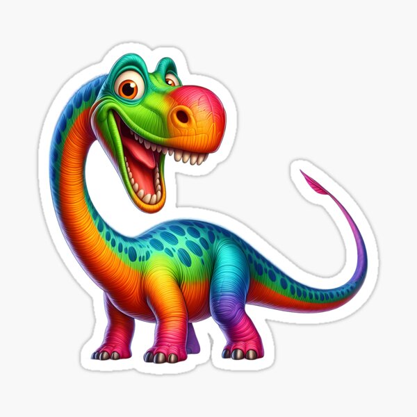 Item preview, Happy and Colorful Rainbow Diplodocus Dinosaur designed and sold by EagleSoul.