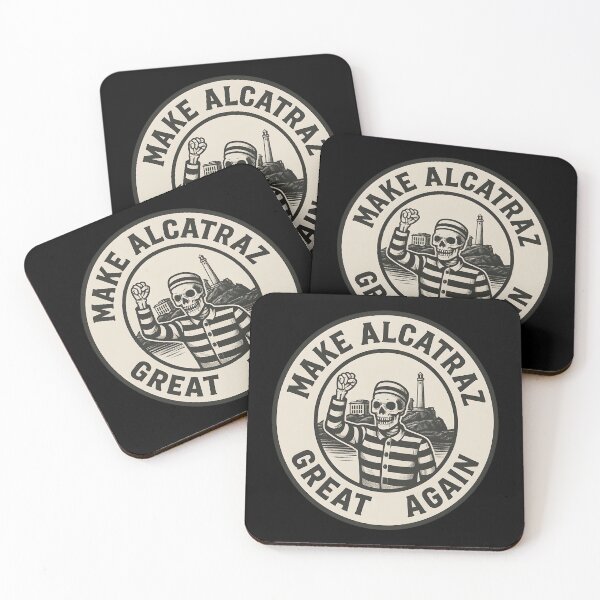 Item preview, Make Alcatraz Great Again Sticker – Skeleton Prisoner Parody Design designed and sold by WAUZ.