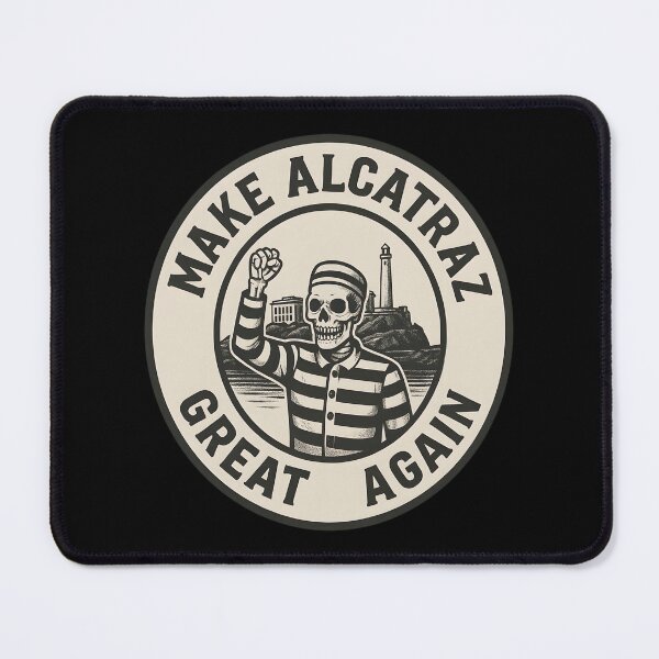 Item preview, Make Alcatraz Great Again Sticker – Skeleton Prisoner Parody Design designed and sold by WAUZ.