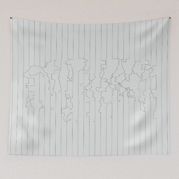 Item preview, Vintage World Map - Time Zones in Black and White Line Art designed and sold by FinlayMcNevin.