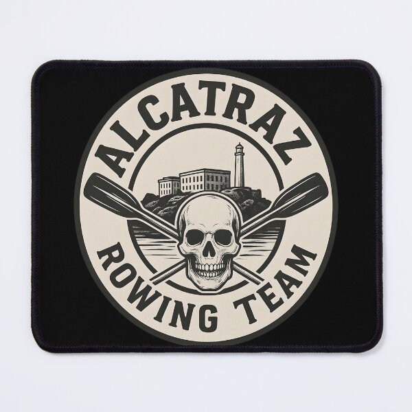 Item preview, Alcatraz Rowing Team Sticker – Skull & Oars Vintage Prison Design designed and sold by WAUZ.