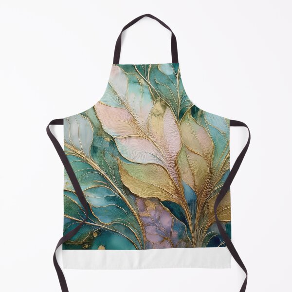 Item preview, Neutral VINTAGE leaves, boho beige wildflower watercolour garden, neutral beige and green alcohol ink effect, green leafy floral spring painting designed and sold by navitalidesign.