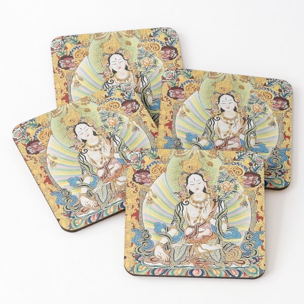 Item preview, White Tara Tibetan Sacred Art Print designed and sold by AetherNest by Alicia Jia Dong.