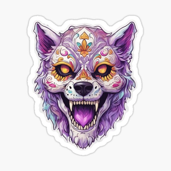 Item preview, fantasy anrgy wolf in mandalay pattern designed and sold by LoneAngel.