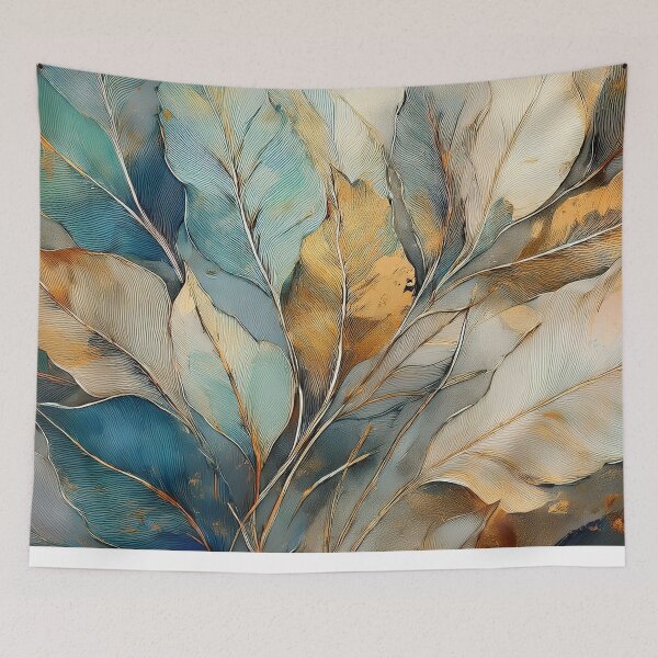 Item preview, Neutral VINTAGE leaves 2, boho beige wildflower watercolour garden, neutral beige and green alcohol ink effect, green leafy floral spring painting designed and sold by navitalidesign.