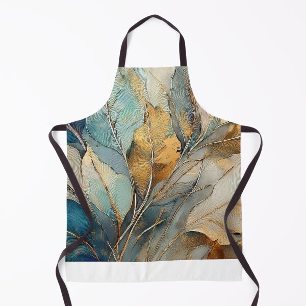 Item preview, Neutral VINTAGE leaves 2, boho beige wildflower watercolour garden, neutral beige and green alcohol ink effect, green leafy floral spring painting designed and sold by navitalidesign.