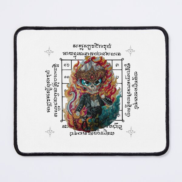 Item preview, Hanuman Ghost Rider with Sacred Yantra – Invincible Thai Flame Guardian designed and sold by JoynestStudioCo.